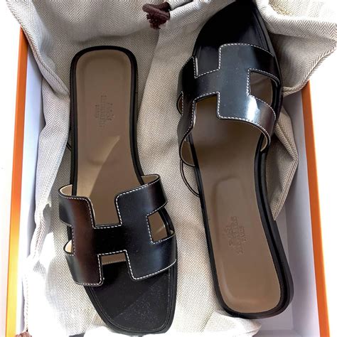 black hermes oran sandals|hermes oran sandals with heels.